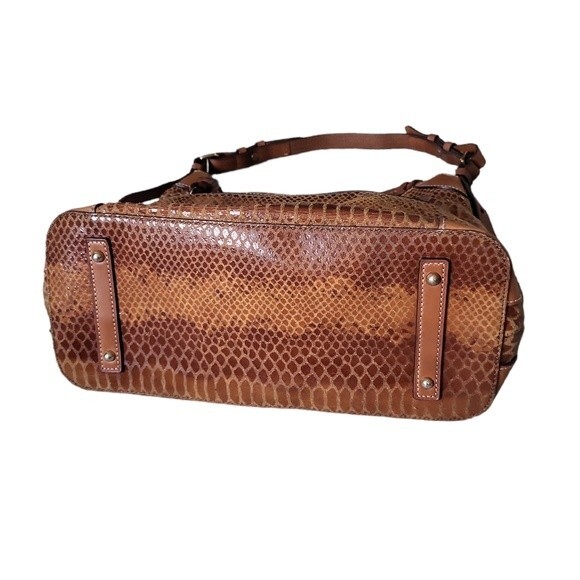 EUC Dooney & Bourke Brown Snakeskin Style Shoulder Bag handbag purse - Picture 3 of 15